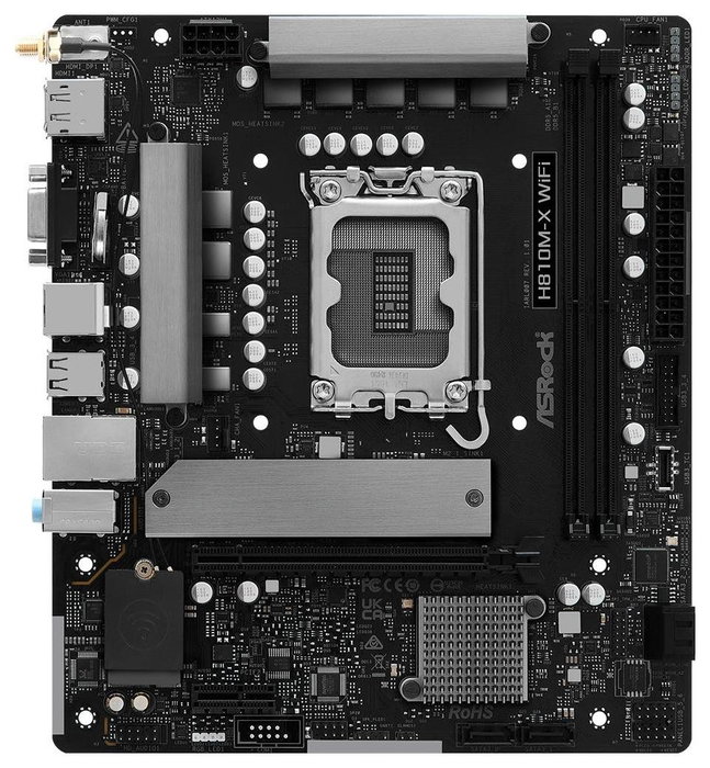 ASRock H810M-X WiFi Micro ATX LGA 1851 DDR5 ASRock H810M-X WiFi Micro ATX LGA 1851 DDR5