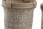 DKD Home Decor Set de 2 Cestas de Ratán y Paja 20x20x24 Decape Natural