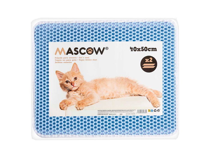 Mascow Felpudo Arenero Doble Capa Azul 40 x 50 cm (Set de 12)