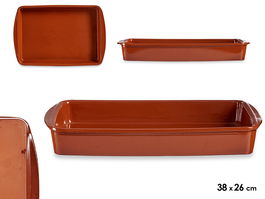 La Dehesa Fuente Rectangular 38x26 cm Barro Refractario Color Miel (Set de 4)