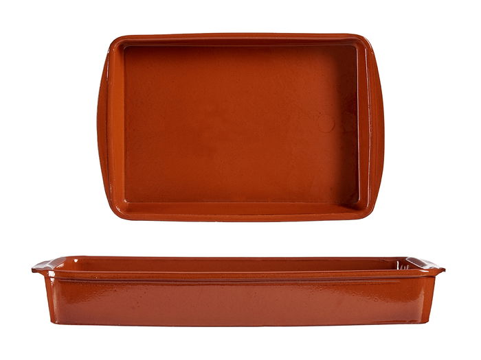 La Dehesa Fuente Rectangular 38x26 cm Barro Refractario Color Miel (Set de 4)