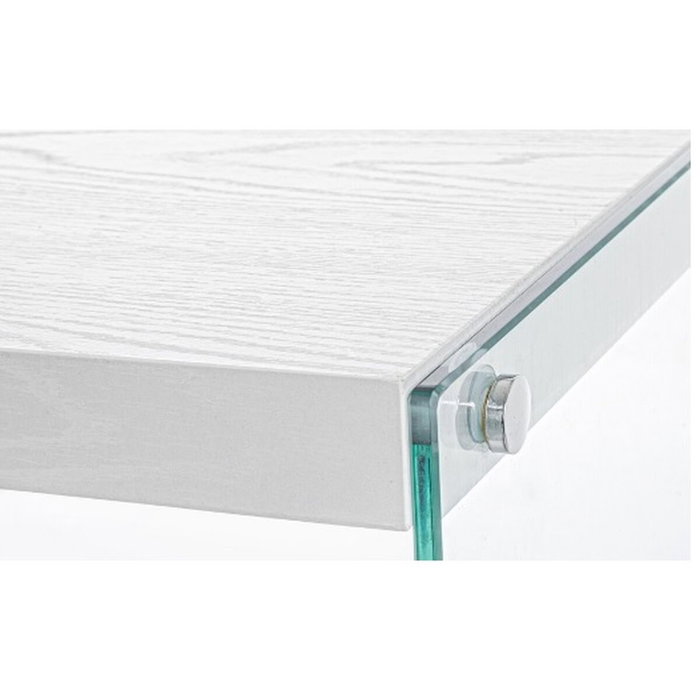 DKD Home Decor Consola Moderna de 2 Cajones, Blanco y Transparente
