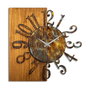 Wallity Reloj de Pared Decorativo de Madera 7-A, 58 cm, Madera y Metal, Pintado a Mano
