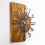 Wallity Reloj de Pared Decorativo de Madera 7-A, 58 cm, Madera y Metal, Pintado a Mano