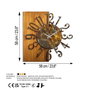 Wallity Reloj de Pared Decorativo de Madera 7-A, 58 cm, Madera y Metal, Pintado a Mano