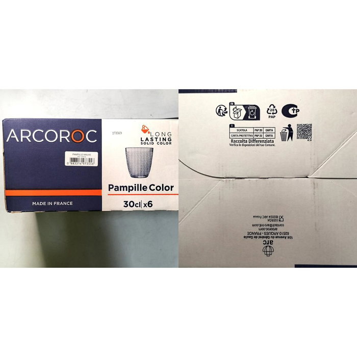 Arcoroc Caja de 6 Vasos Altos Pampille Rosa 31 cL