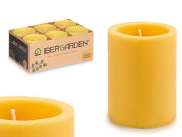 Ibergarden Vela Taco Citronela 7x9x7 cm Amarillo Cera (Set de 24)