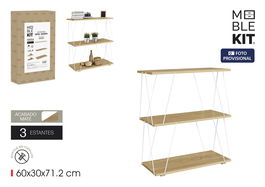 Inde Estanteria 3 Niveles Metal-Madera White 60x30x71.2 cm (2 Unidades)