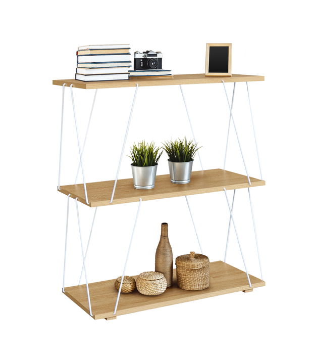 Inde Estanteria 3 Niveles Metal-Madera White 60x30x71.2 cm (2 Unidades)