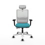 PIQUERAS Y CRESPO Silla de oficina Haches con mecanismo Sincro/Traslack Turquesa y Blanco