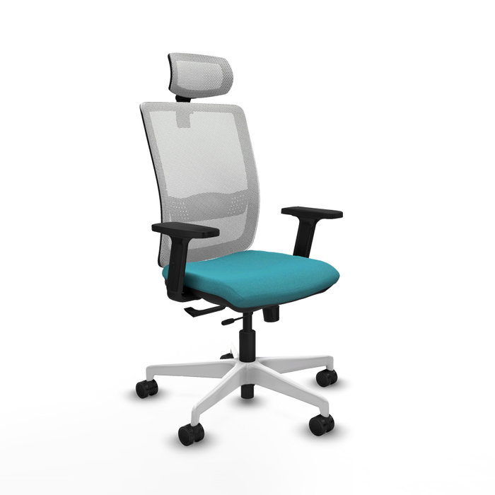 PIQUERAS Y CRESPO Silla de oficina Haches con mecanismo Sincro/Traslack Turquesa y Blanco PIQUERAS Y CRESPO Silla de oficina Haches con mecanismo Sincro/Traslack Turquesa y Blanco
