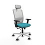 PIQUERAS Y CRESPO Silla de oficina Haches con mecanismo Sincro/Traslack Turquesa y Blanco