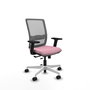 PIQUERAS Y CRESPO Silla de oficina Haches Rosa con Malla Gris