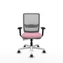 PIQUERAS Y CRESPO Silla de oficina Haches Rosa con Malla Gris