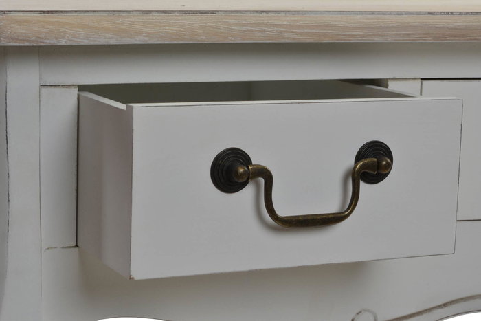 DKD Home Decor Consola de Madera Versalles3 con 3 Cajones Blanco