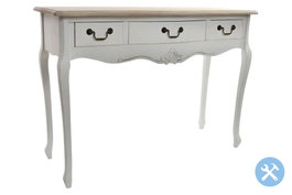 DKD Home Decor Consola de Madera Versalles3 con 3 Cajones Blanco