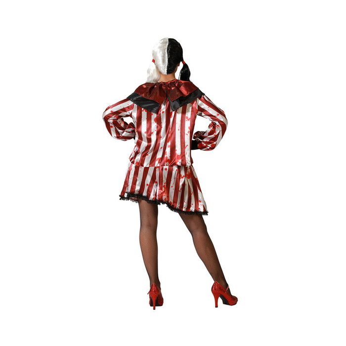 Disfraz Payasa Roja con Camiseta y Pantalón para Mujer Adulto Halloween XS-S