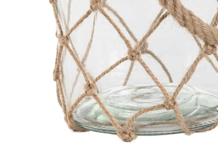 DKD Home Decor Portavela Mediterraneo Natural Cristal y Cuerda 6 Unidades 15.5 x 26 x 15.5 cm DKD Home Decor Portavela Mediterraneo Natural Cristal y Cuerda 6 Unidades 15.5 x 26 x 15.5 cm