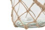 DKD Home Decor Portavela Mediterraneo Natural Cristal y Cuerda 6 Unidades 15.5 x 26 x 15.5 cm