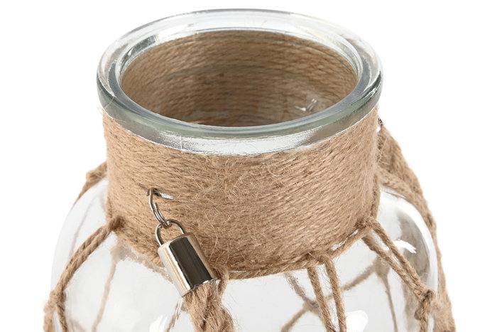 DKD Home Decor Portavela Mediterraneo Natural Cristal y Cuerda 6 Unidades 15.5 x 26 x 15.5 cm DKD Home Decor Portavela Mediterraneo Natural Cristal y Cuerda 6 Unidades 15.5 x 26 x 15.5 cm