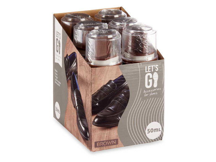 Arte Regal Betún para Calzado Marrón con Esponja Limpiadora 50gr - 6x9x6 cm (Set de 24)