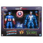 Hasbro Marvel Legends Gamerverse - Pack 2 Figuras Captain America vs Venom con 8 Accesorios, 15 cm, 20+ Puntos de Articulación, Caja Retro