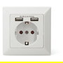 Digitus Enchufe de Pared con 2 Puertos USB A, Blanco, 250V, 2.1A - Para Tomacorriente Empotrado