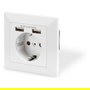 Digitus Enchufe de Pared con 2 Puertos USB A, Blanco, 250V, 2.1A - Para Tomacorriente Empotrado