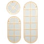 Home Deco Factory Espejos Decorativos - Colección Terra Nova - Juego de 3 Espejos en Marco Beige, 53x2.5 cm; h.76.5 cm