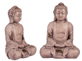 Ibergarden Buda Poliresina Manos Juntas Pequeño Gris 17x37x26cm (Set de 2)