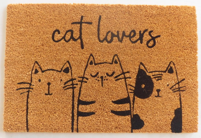 DKD Home Decor Felpudo Fibra Coco Goma Gatos Surtido 2 Unidades