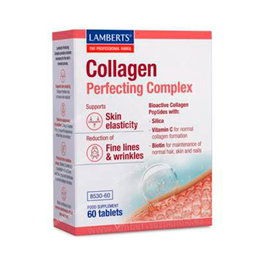 LAMBERTS Collagen Perfecting Complex 60 Comprimidos con Péptidos de Colágeno, Vitamina C, Biotina y Silicio para Piel, Cabello y Uñas
