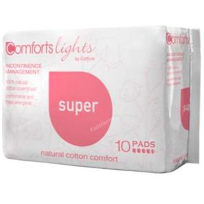 COTTONS Compresa Súper Incontinencia 100% Algodón Hipoalergénico Alta Absorción 10 Unidades COTTONS Compresa Súper Incontinencia 100% Algodón Hipoalergénico Alta Absorción 10 Unidades