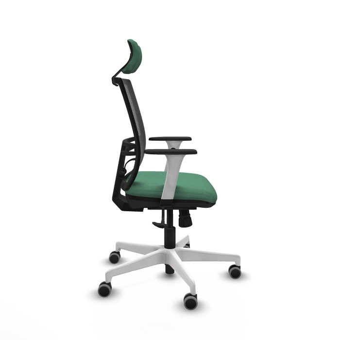 PIQUERAS Y CRESPO Silla de oficina Yunquera con mecanismo Sincro, Verde esmeralda y Negro