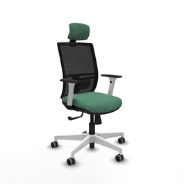 PIQUERAS Y CRESPO Silla de oficina Yunquera con mecanismo Sincro, Verde esmeralda y Negro