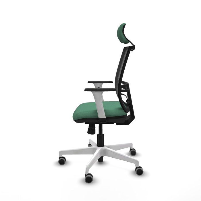PIQUERAS Y CRESPO Silla de oficina Yunquera con mecanismo Sincro, Verde esmeralda y Negro
