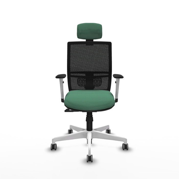 PIQUERAS Y CRESPO Silla de oficina Yunquera con mecanismo Sincro, Verde esmeralda y Negro