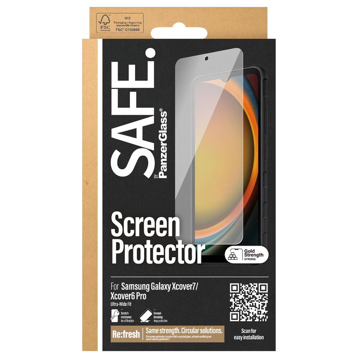 PanzerGlass SAFE. Protector de Pantalla para Samsung Galaxy Xcover7 / Xcover6 Pro - Resistente a Rayones y Golpes, Transparente