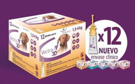 Vectra 3D Spot-On para Perros de 4-10 kg, Tratamiento Antiparasitario, 12 Pipetas