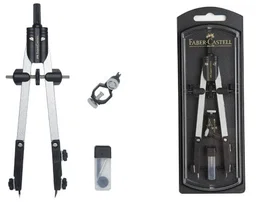Faber Castell Compás Escolar de Ajuste Rápido con Adaptador Universal