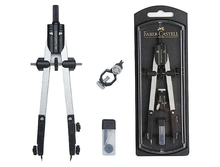 Faber Castell Compás Escolar de Ajuste Rápido con Adaptador Universal