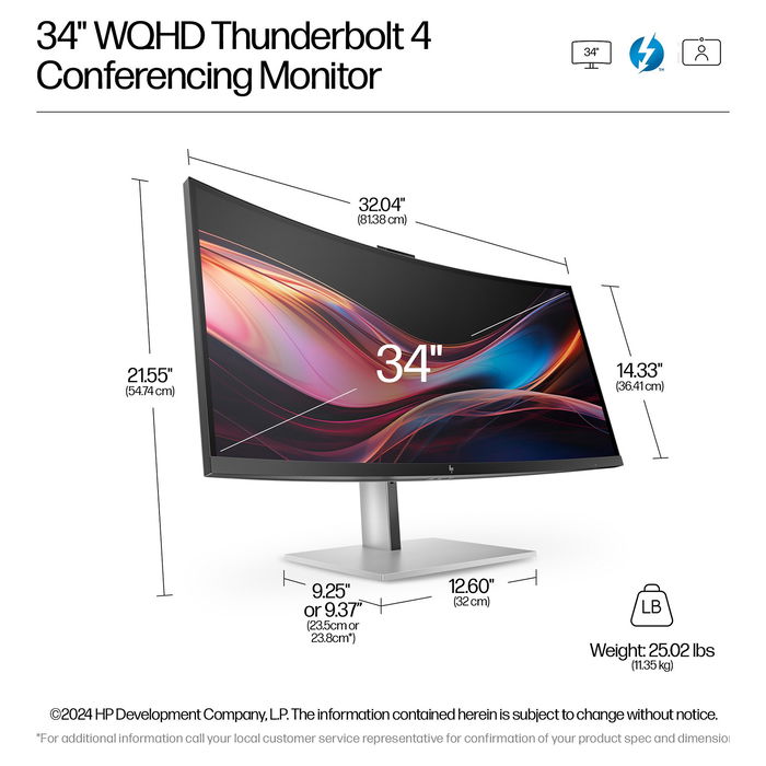 HP S7 PRO 734PM - Monitor Curvo 34 Pulgadas 21:9, UltraWide, USB-C, 3440 x 1440, 100Hz, AMD FreeSync, IPS