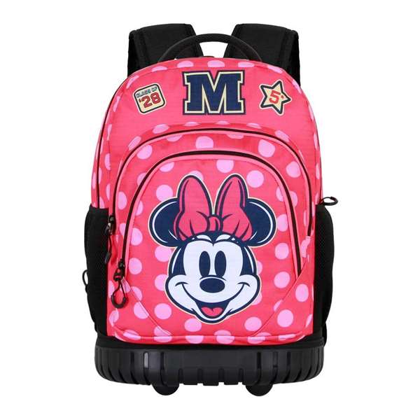 Karactermania Mochila Trolley GTS FAN Minnie Mouse Class, Infantil, 47x32x25cm, Rosa, Poliéster, 2 Ruedas, Tirador Telescópico