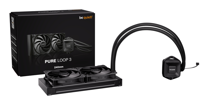 be quiet! PURE LOOP 3 Sistema de Refrigeración Líquida todo en Uno AIO 120mm Negro - 2 Ventiladores, PWM, para Intel LGA 1200/1700/1851 y AMD AM4/AM5