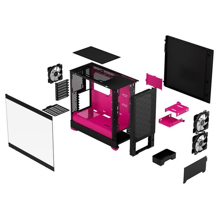 Fractal Design Pop Air RGB Magenta Core TG Clear Tint Torre PC ATX Micro ATX Mini-ITX con Ventana Lateral y Iluminación RGB