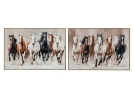 DKD Home Decor Cuadro Lienzo Caballos Surtido de 2 Piezas 122,5x3,5x82,5 cm