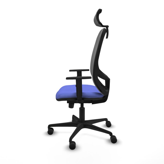 PIQUERAS Y CRESPO Silla de oficina Cilanco con mecanismo Sincro/Traslack, Tela Azul claro y Malla Gris