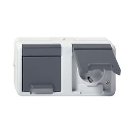 GIRA 478130 Enchufe Schuko Gris Plástico 2 Tomas 250V 16A