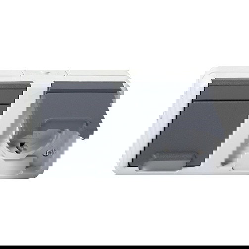 GIRA 478130 Enchufe Schuko Gris Plástico 2 Tomas 250V 16A GIRA 478130 Enchufe Schuko Gris Plástico 2 Tomas 250V 16A