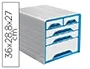 Cep Fichero 5 Cajones Mixtos Blanco/Azul 360x288x270 mm